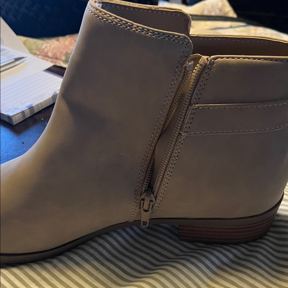 St. John's Bay Taupe Ankle Booties with Side Buckle - Picture 2 of 6
